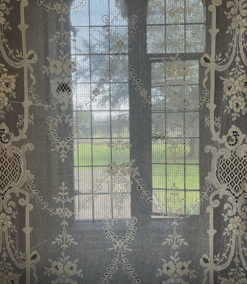 Olivia c1870 period design cotton lace panel readymade 58"/72”