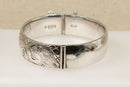Vintage Solid Silver Hinged Bangle