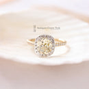 18ct Champagne Coloured Cushion Cut Diamond Cluster 1.62cts