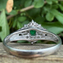 Vintage Platinum Emerald & Diamond Cluster Ring