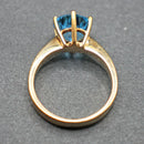 9ct gold blue topaz solitaire