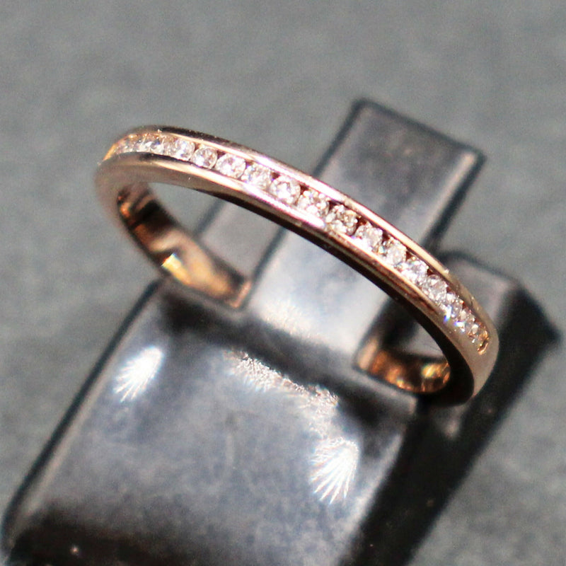 18ct rose gold diamond half eternity ring
