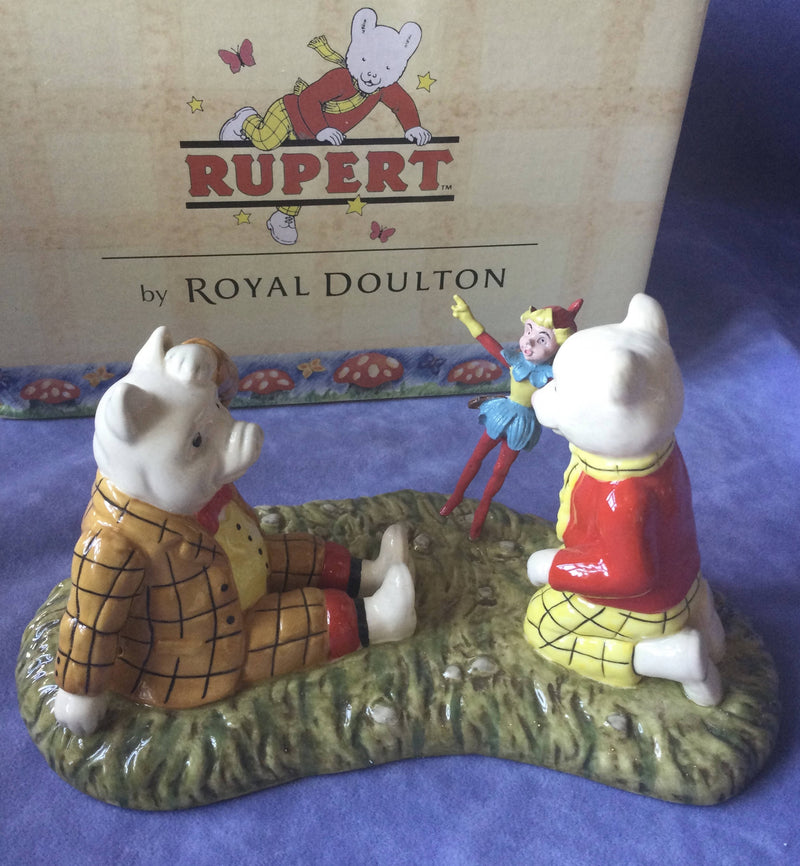 Royal Doulton Rupert The Bear figurine Royal Doulton The Imp Of Spring figure Box Cert
