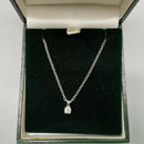 9ct White Gold and White Sapphire Pendant