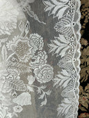 Anna French Indra Highend Victorian design 14 point ivory Cotton Lace Curtain Panelling By The Metre- Width 170cms