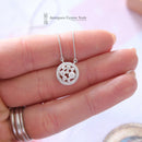 Platinum & Diamond Circular Bubble Necklace