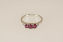 Silver & Pink Tourmaline Trilogy Ring