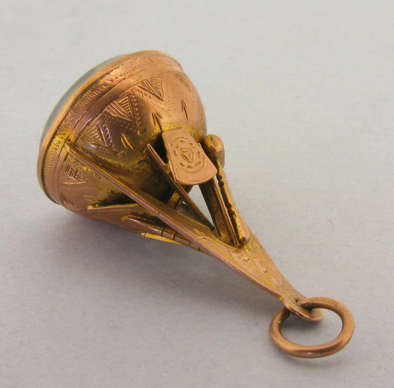 Antique Masonic Carved Chalcedony 9ct Gold Seal Fob Chester 1919