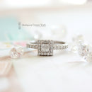 Platinum & Diamond Square Cluster Ring 0.50ct