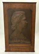 HRH Elizabeth II Bronze Portrait Profile Plaque, Royal Glasgow Institute of Fine Arts, circa 1952.