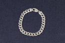 Silver Flat Curb Link Bracelet with Lobster Clasp