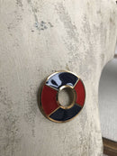 Vintage Yves Saint Laurent (YSL) Red & Blue Enamel Brooch