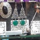 Modernist Sterling Silver Chainmail and Drop Earrings