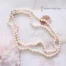 JKa Two Row Cultured Pearls with 18ct White Gold Diamond Clasp