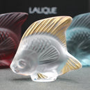 New Lalique: Clear with gold highlighting fish seal/sculpture