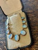 Hallmarked 9ct Rose Gold 12.5 Gram 16 Inch 23ct Oval Cut Australian Fire Opal Choker Necklace