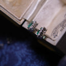 18ct White Gold Colombian Emerald (1.09ct) and Diamond (0.55ct) Cluster Stud Earrings