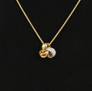 Superb Martin & Co. 18ct Gold Three-Tone Diamond Knot Pendant & Chain
