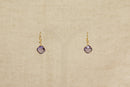 9ct Gold & Amethyst Crystal Dropper Earrings