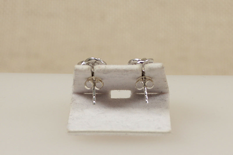 Silver & CZ Knot Ear Studs