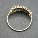 9ct gold two row blue spinel ring