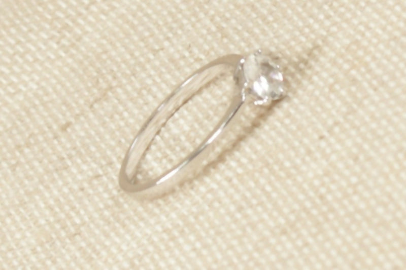 Silver & CZ Solitaire Ring