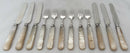 George IV Silver and Carved Mother of Pearl Dessert Knives & Forks for Twelve. Sheffield 1824 - 29, Aaron Hadfield.