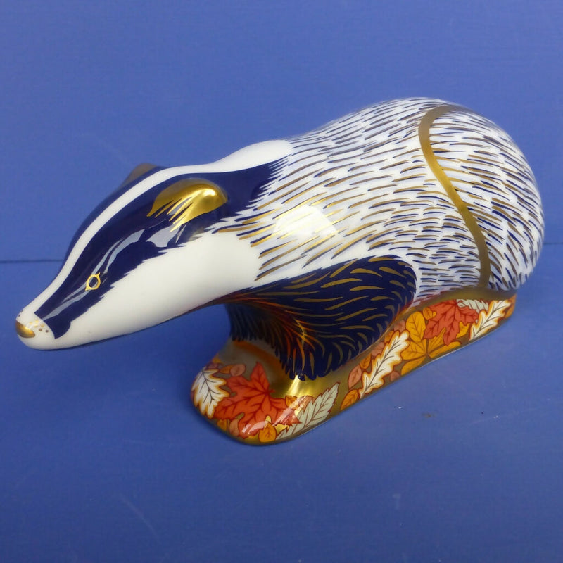 Royal Crown Derby Paperweight - Woodland Badger (Boxed)