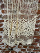 Arts & Crafts lace sample biscuit coloured Antique c1930 panel new old stock 75”/36” 6737