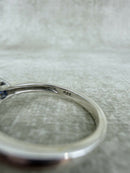Vintage 925 Silver Blue and White Paste Three Stone Ring