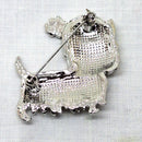 Christmas White Enamel Westie Dog Brooch