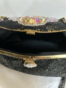 Vintage 1930/40s Micro-Beaded Evening Bag with Limoges Plaque