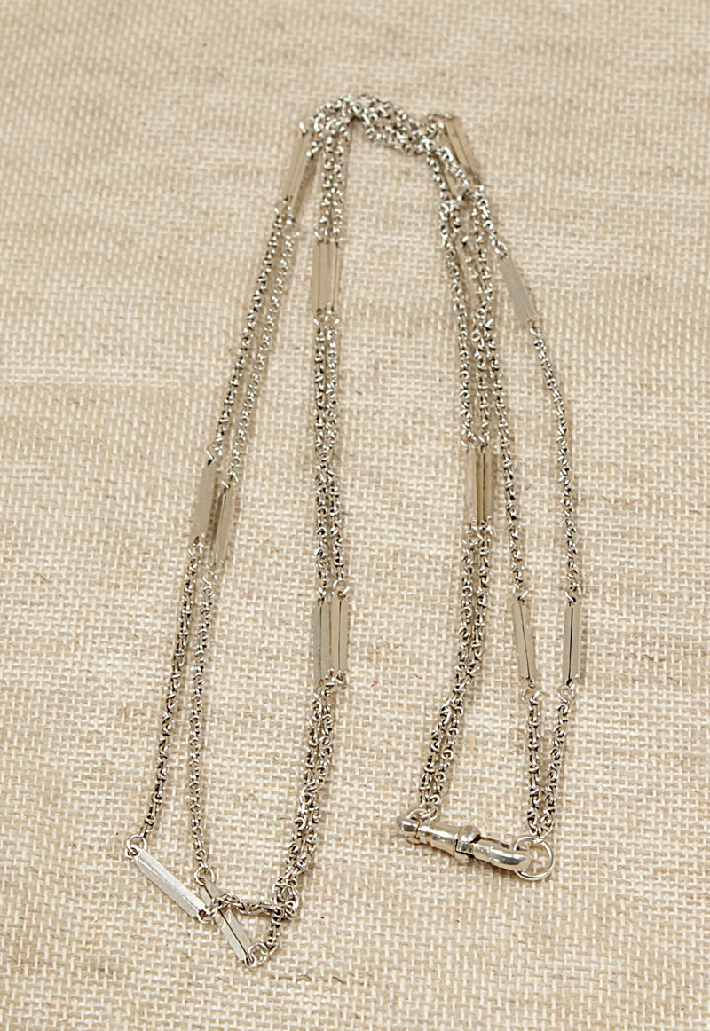 Victorian Silver double Strand Chain