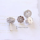 18ct White Gold Diamond Cluster Earrings by Luke Stockley London