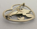 Vintage Georg Jensen Sterling Silver Heart Dolphin Brooch Design No 312