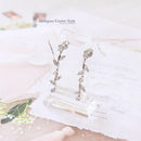 White Gold Diamond Petal Drop Earrings