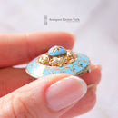 Victorian 9ct Blue Enamel & Pearl Brooch