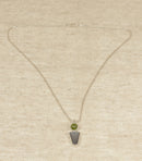 Silver Labradorite & Peridot Pendant & Chain