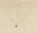Silver & Gold Overlay Sapphire Pendant with Chain