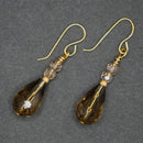 Bridget: Aaa brown crystals with 14ct gold filled ball drop earrings