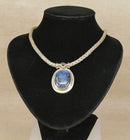 Imposing Sterling Silver & Blue Flash Labradorite Pendant with Rope Chain – Suarti Style