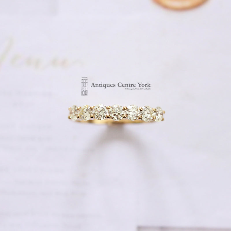 18ct Yellow Diamond 1.10cts Half Eternity Ring