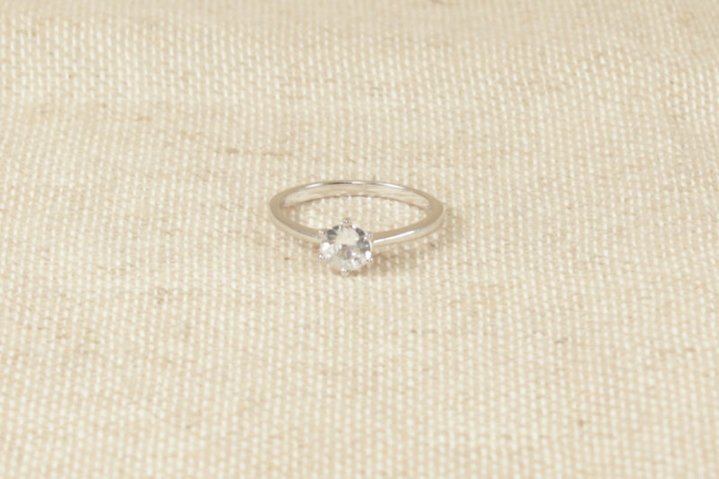 Silver & CZ Solitaire Ring