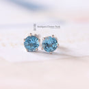 18ct White Gold Blue Topaz Earrings