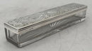 Victorian Silver and Cut Glass Dressing Table Box. Sheffield 1870 James Dixon. 1.8 troy ounces.