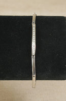 Charming Sterling Silver & White Crystal Link Bracelet