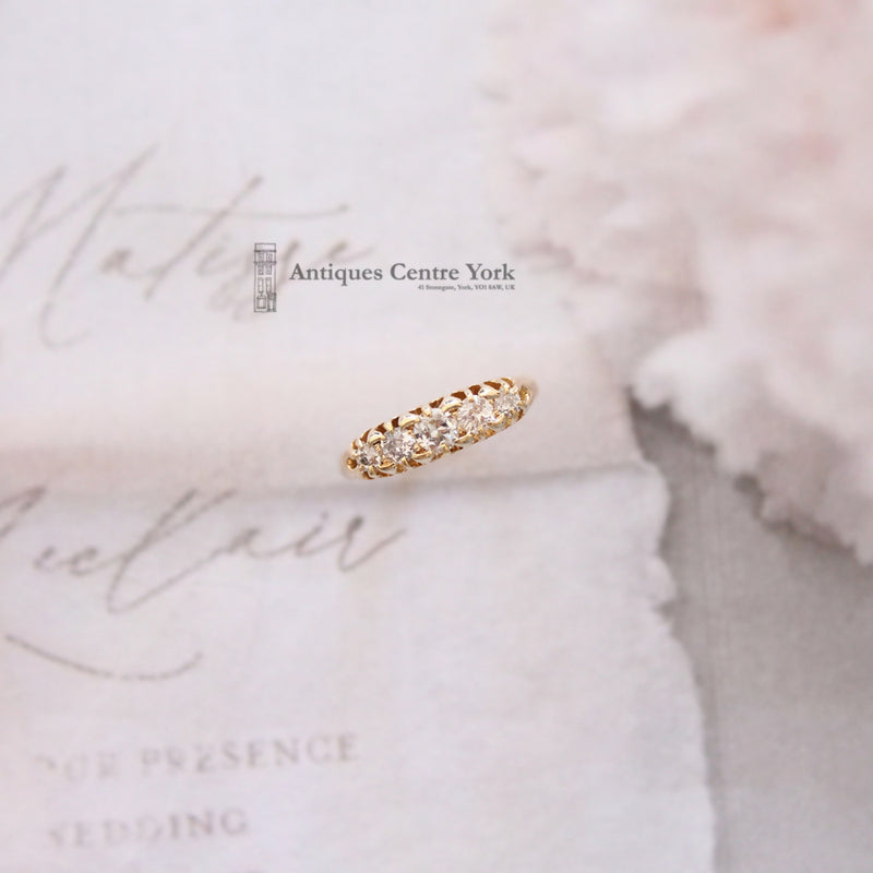 Late Victorian 18ct Old Cut Diamond 5 Stone Ring