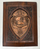 'Made From The Old Foudroyant' Oak Plaque & Copper Shield.