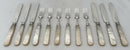 George IV Silver and Carved Mother of Pearl Dessert Knives & Forks for Twelve. Sheffield 1824 - 29, Aaron Hadfield.