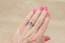 Stunning 18ct White Gold Blue Topaz & Diamond Ring
